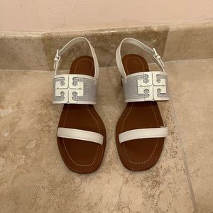 White Tory Burch Sandals